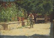 Peder Severin Kroyer The Garden at Albergo del Liri in Sora. the Abruzzi oil